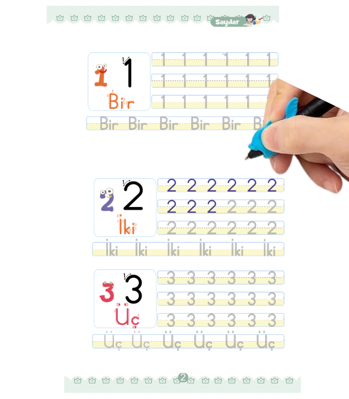 Harfleri | Sayıları ve Çizmeyi Öğreten Oluklu (Kabartmalı) 3’lü Kitap Seti | Sihirli Yazı Defterleri - Motossori