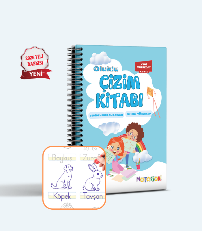 Harfleri | Sayıları ve Çizmeyi Öğreten Oluklu (Kabartmalı) 3’lü Kitap Seti | Sihirli Yazı Defterleri - Motossori