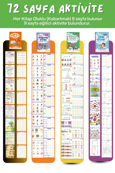 Oluklu - Güzel Yazı, Harfler, Sayılar ve Çizim öğreten 4'lü Sihirli Oluklu Yazı Defter Seti HEDİYELİ - Görsel 10