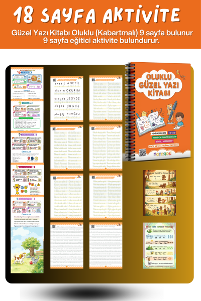 Güzel Yazı Öğreten Oluklu (Kabartmalı) Kitabı | Sihirli Yazı Defterleri | Çocuk Aktive Eğitici Kitap - Görsel 6