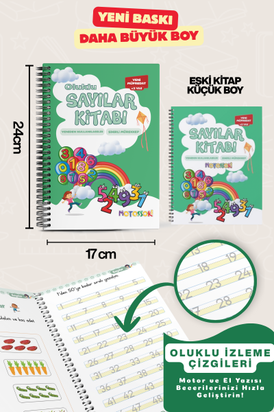 Sayıları Öğreten Oluklu (Kabartmalı) Kitabı | Sihirli Yazı Defterleri | Çocuk Aktive Eğitici Kitap - Görsel 3