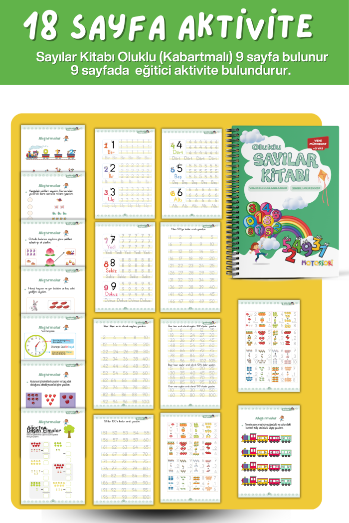 Sayıları Öğreten Oluklu (Kabartmalı) Kitabı | Sihirli Yazı Defterleri | Çocuk Aktive Eğitici Kitap - Görsel 2