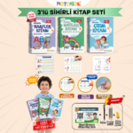 3’lü Kitap Seti | Harfleri | Sayıları ve Çizmeyi Öğreten Oluklu (Kabartmalı) | Sihirli Yazı Defterleri